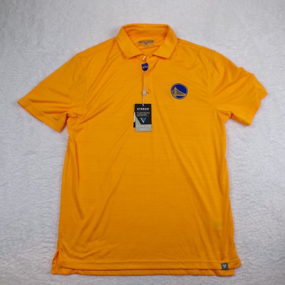 Levelwear Golden State Warriors NBA Finals Polo Men's Sz M w /tag Yellow/Orange